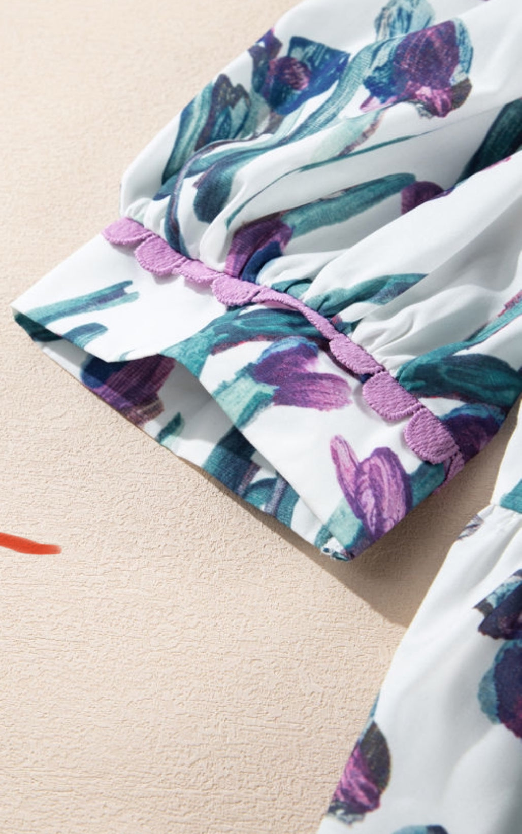 Purple Floral Ric Rac Trim