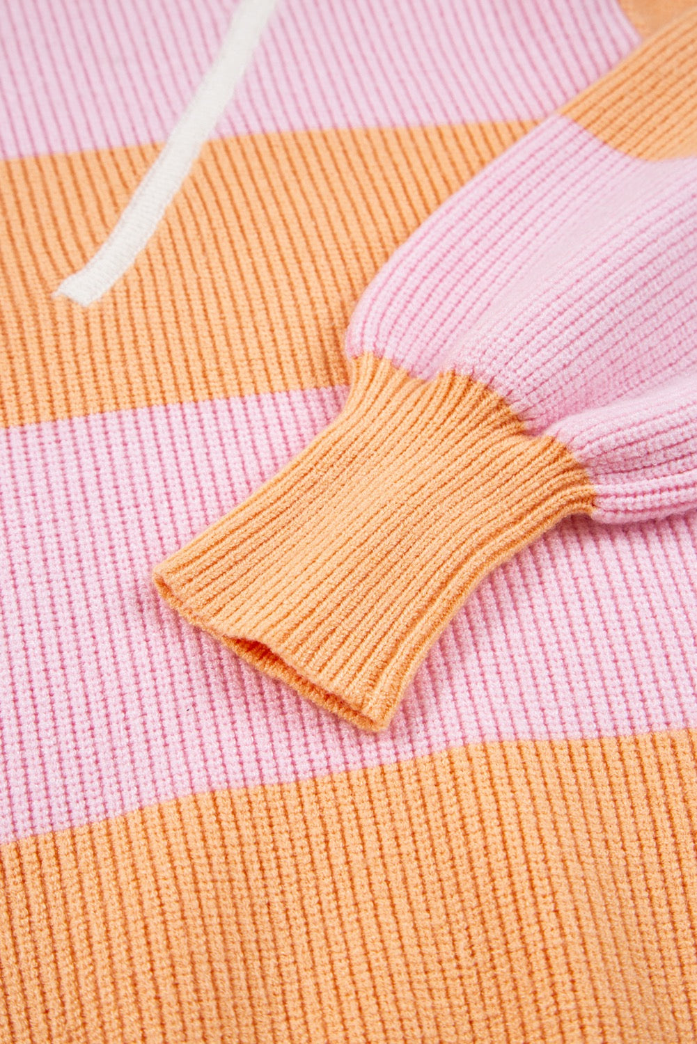 Orange Stripe Half Zip Oversize Sweater