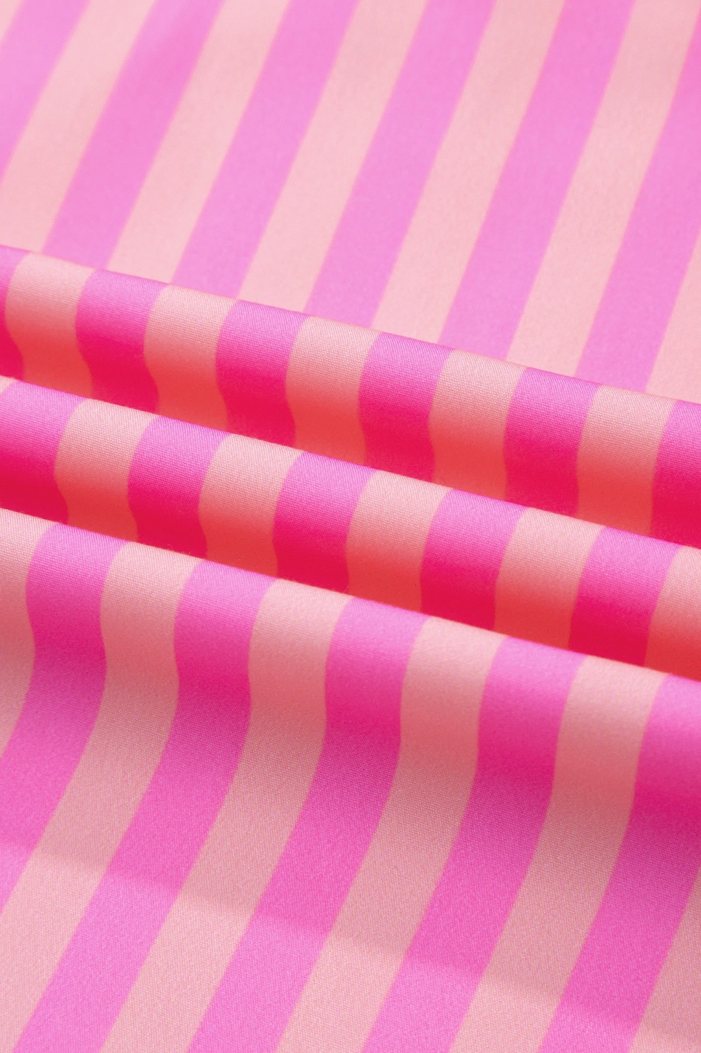 Pink Stripe Split Neck Ruffled Summer Top