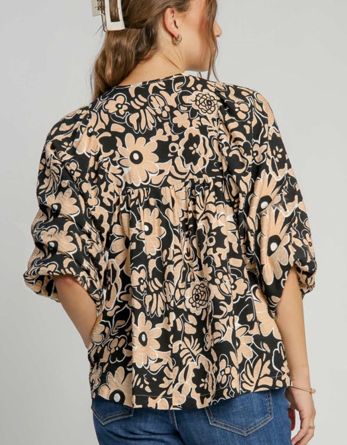 Black Floral Blouse