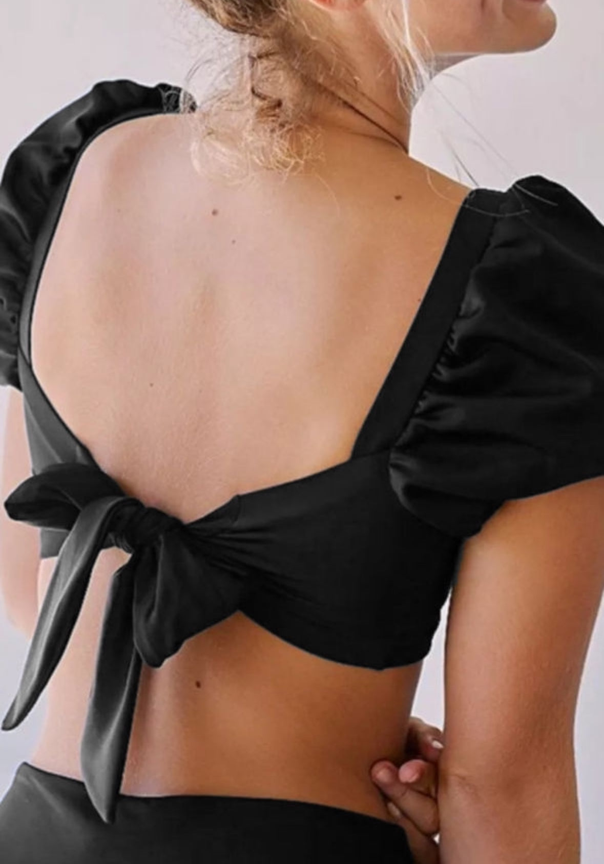 Black Bubble Sleeve Bikini