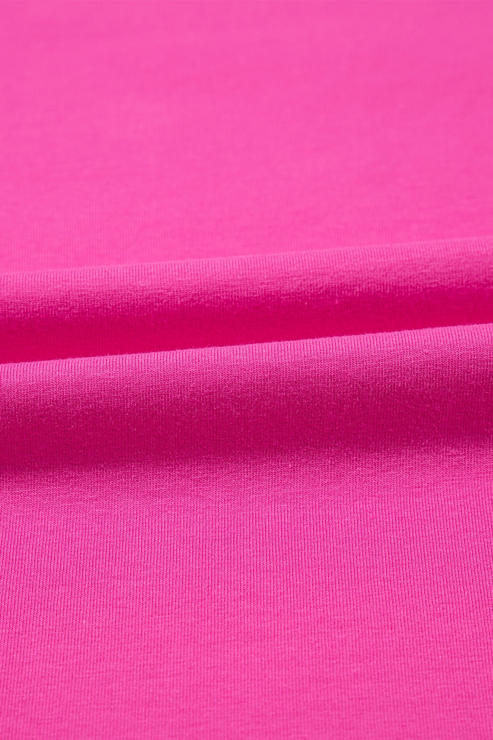 Strawberry Pink Casual Round Neck Bubble Sleeve Tee