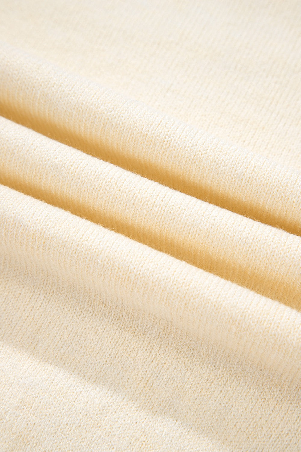 Ivory Buttoned Bishop Sleeve Crew Neck Sweater