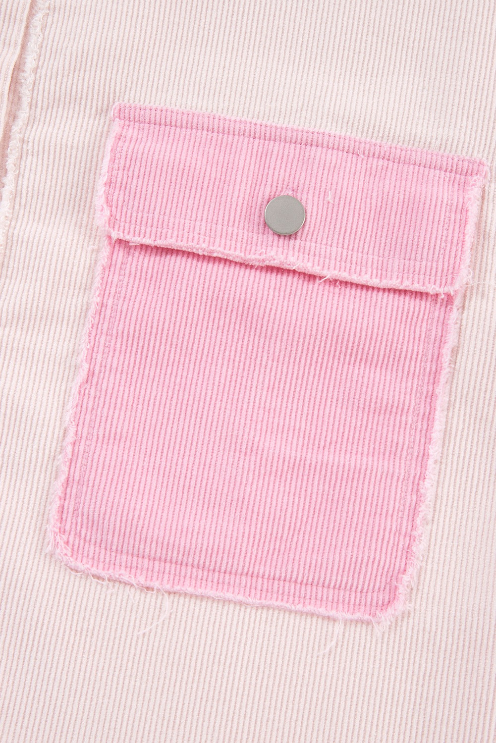 Two Tone Exposed Seam Corduroy Shacket