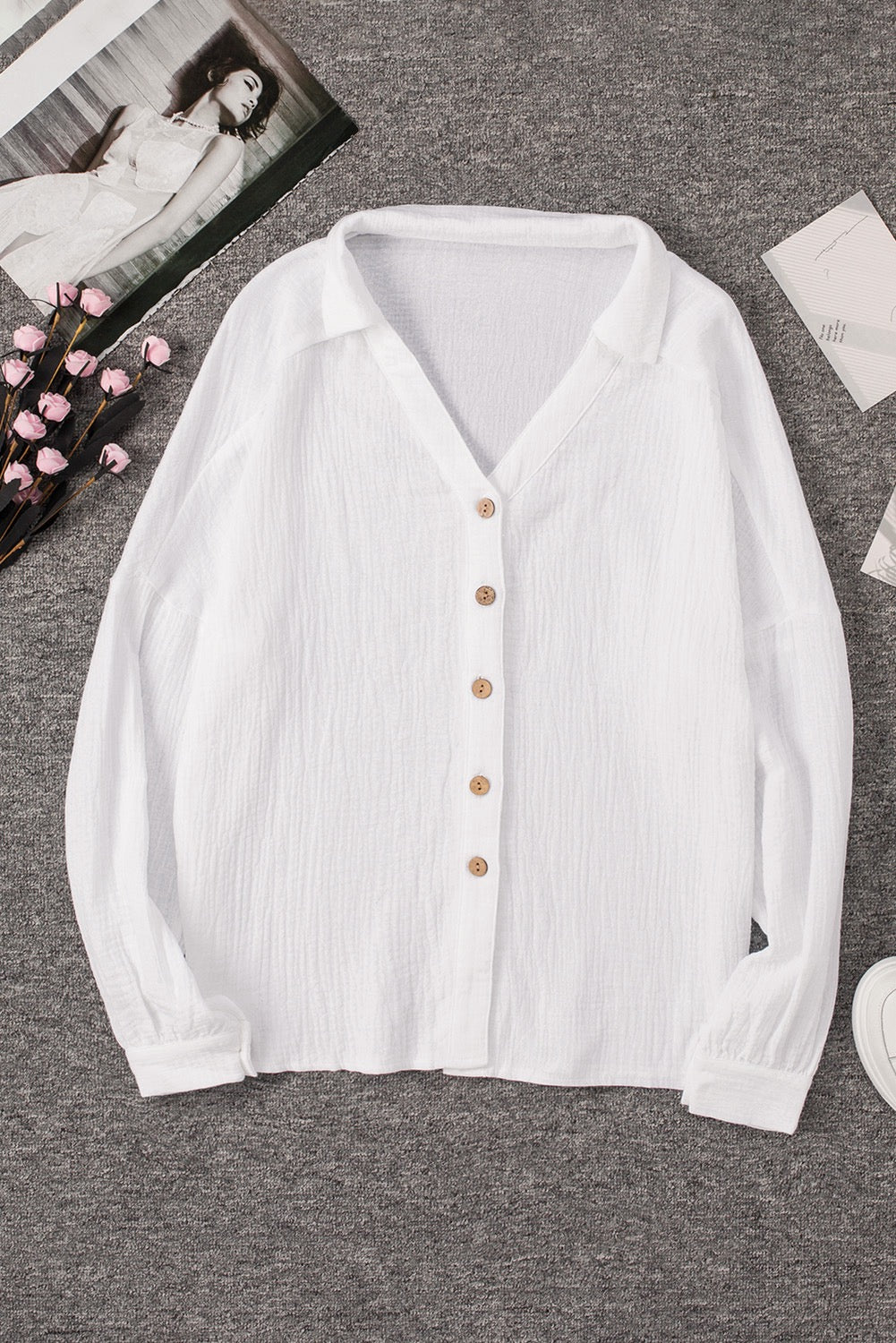 White Crinkled Shirt
