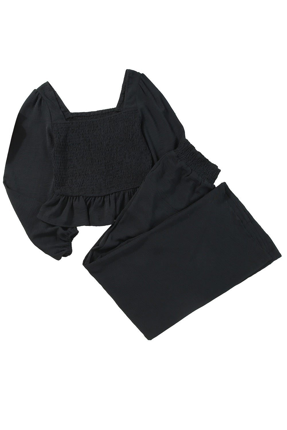 Black Peplum Top and Pant Set
