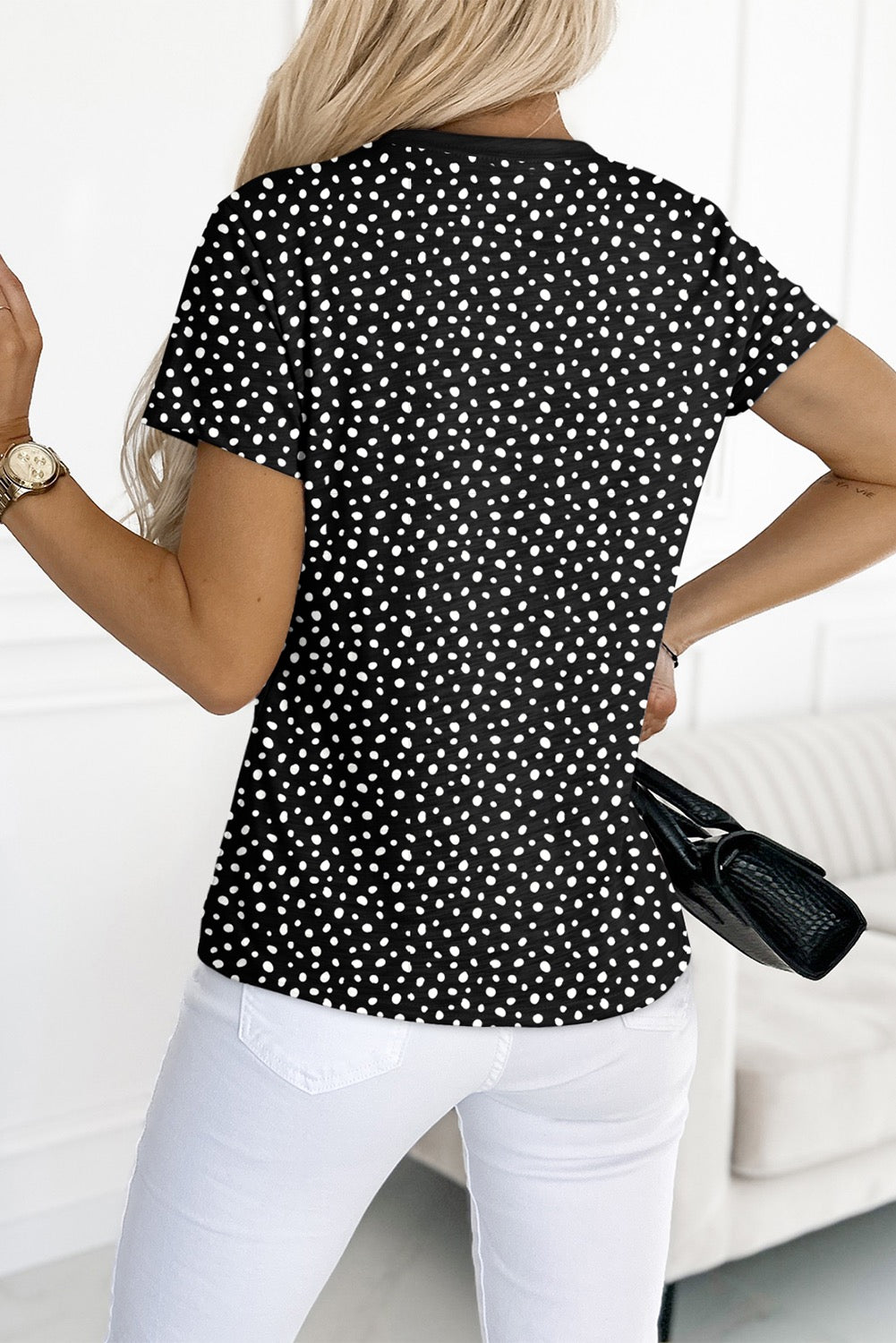 Black Cheetah Print Basic Tee