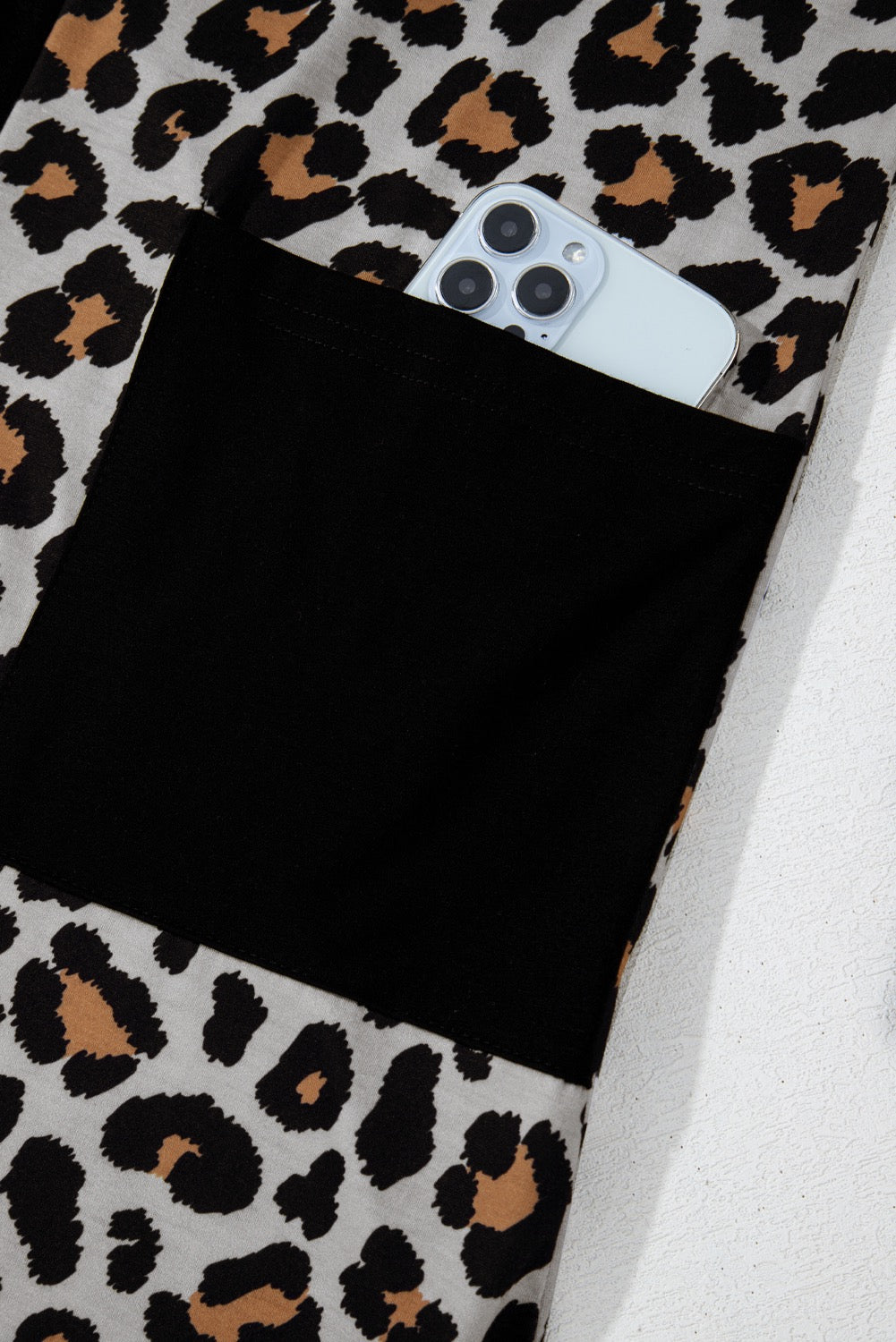 Black Leopard Open Front Cardigan
