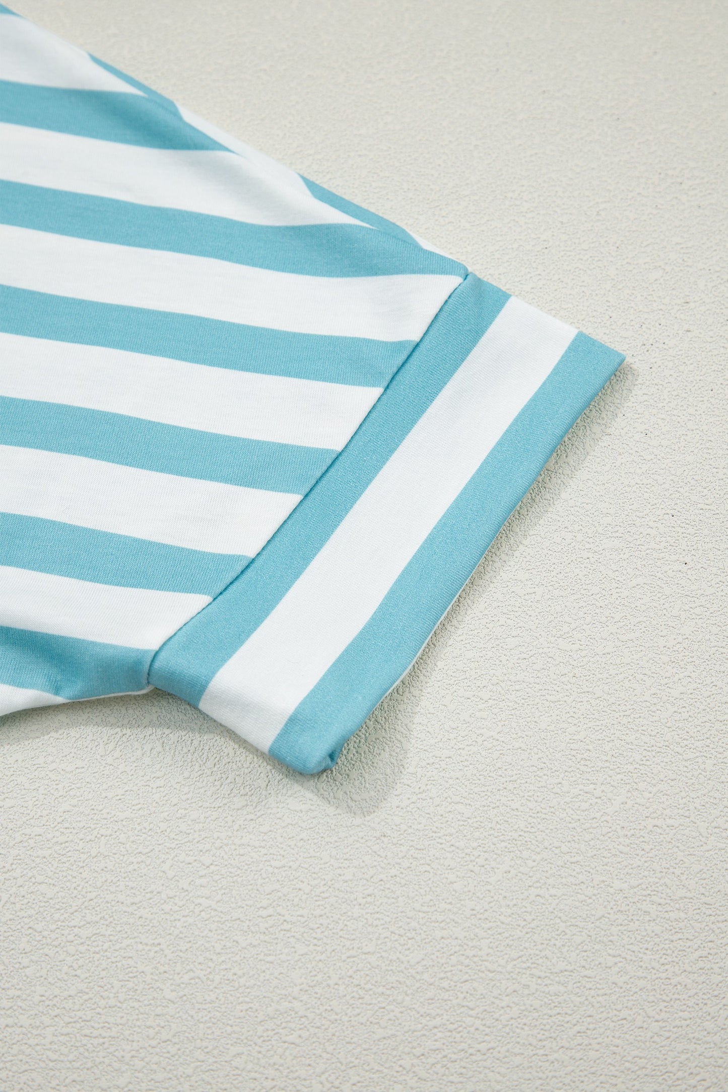 Blue Stripe V Neck Patched Pocket Tee