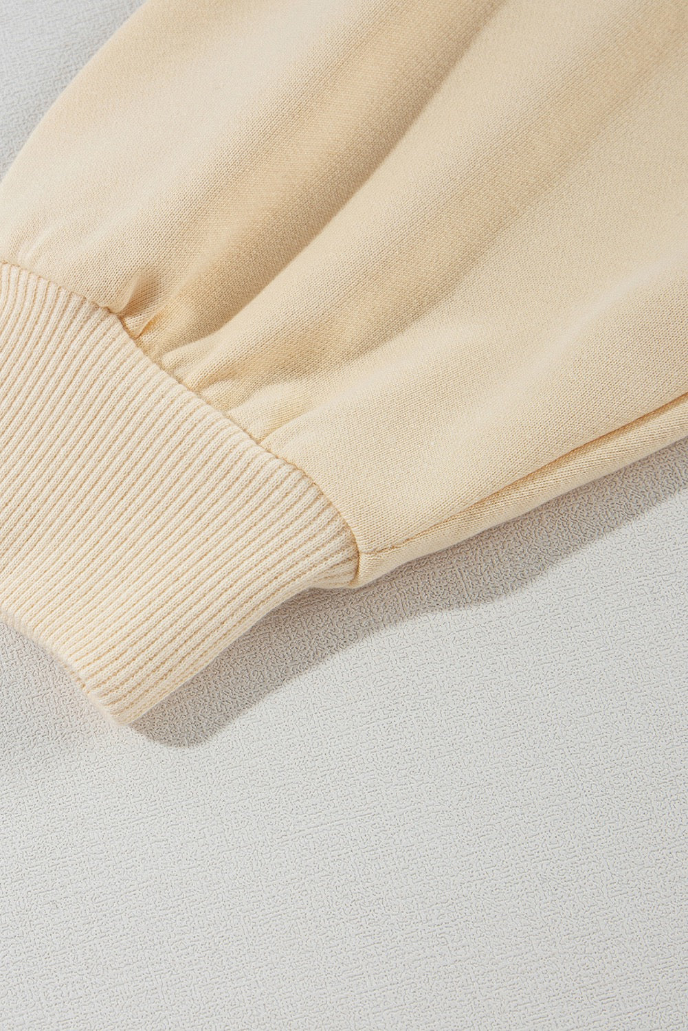 Beige Button Sleeve Sweatshirt