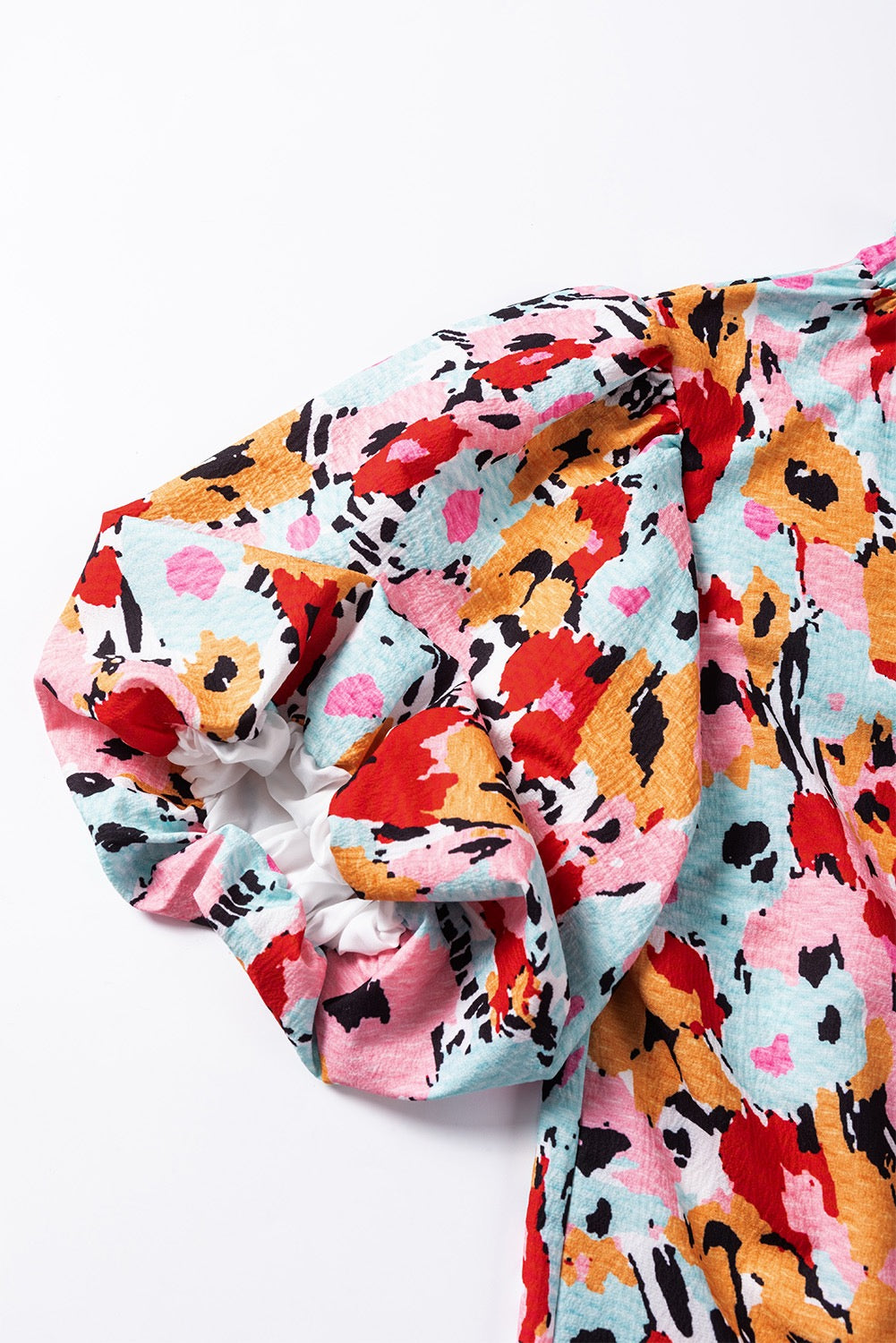 Floral High Neck Blouse with Button Back Detail