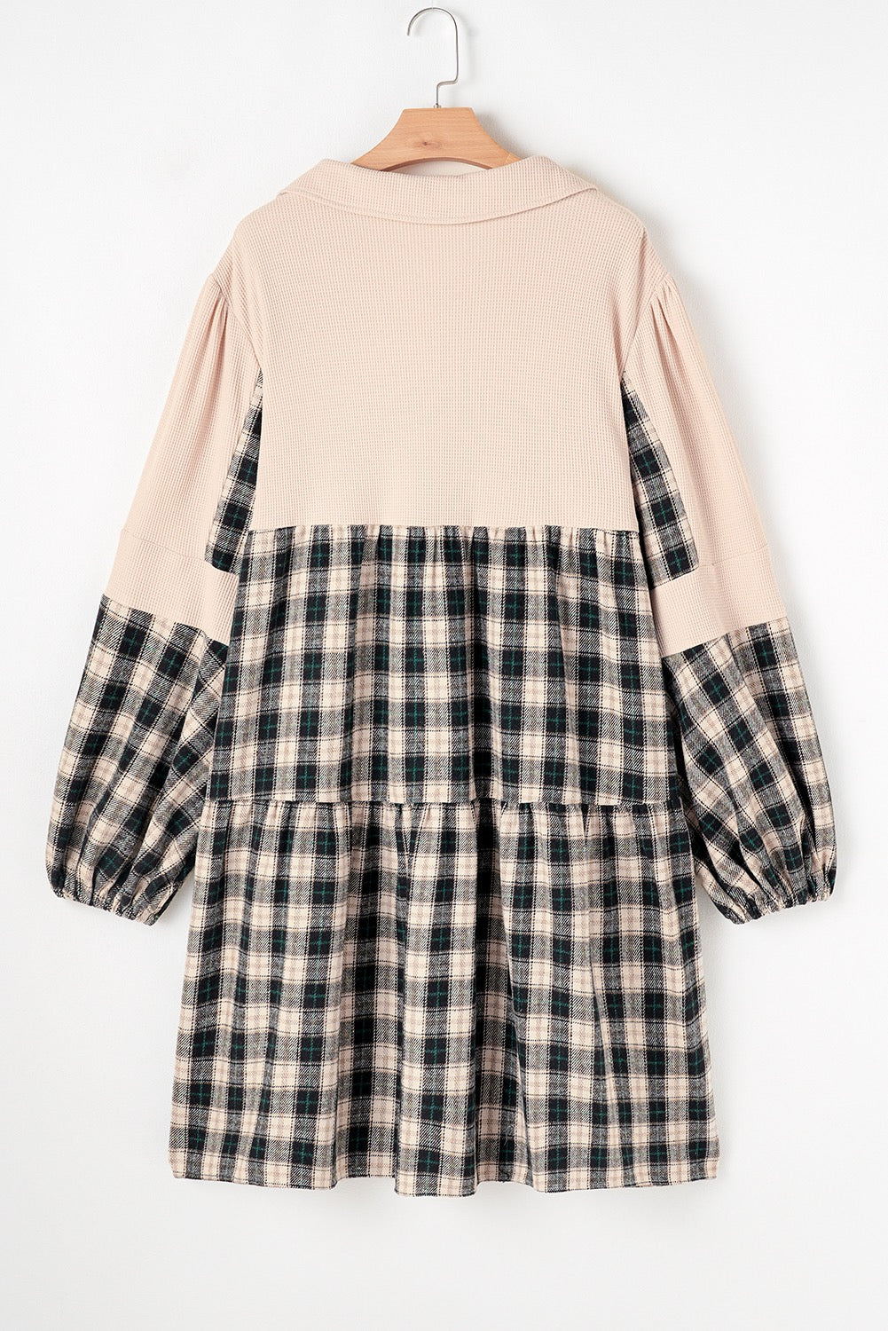 Black Plaid Knit Dress