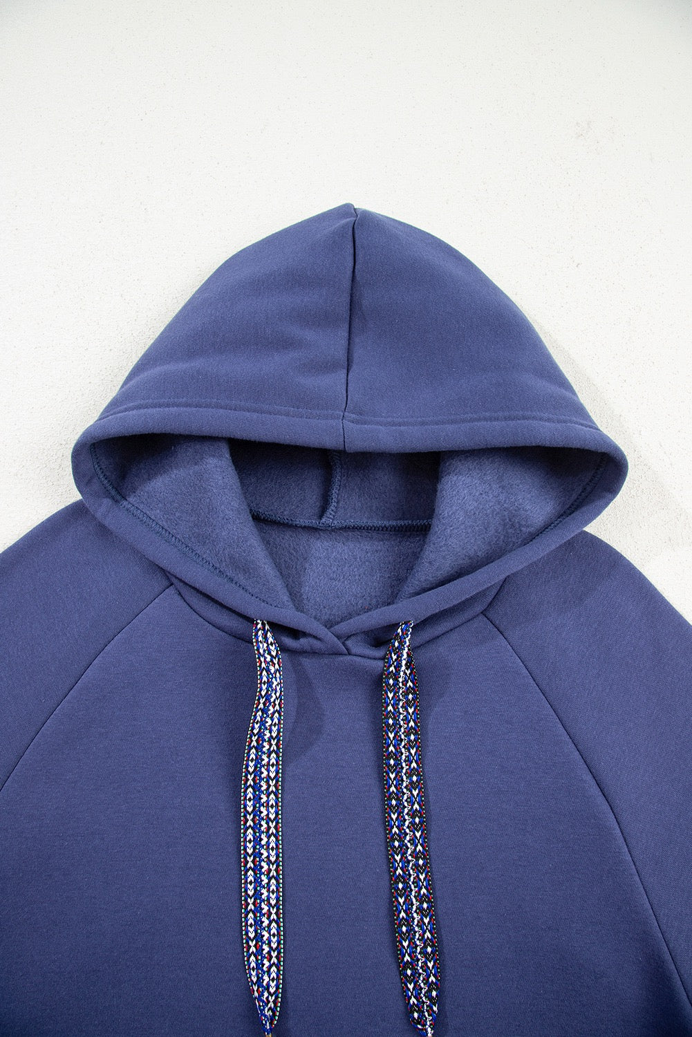 Dirty Blue Fleece Lined Adjustable Drawstring Oversize Tunic Hoodie