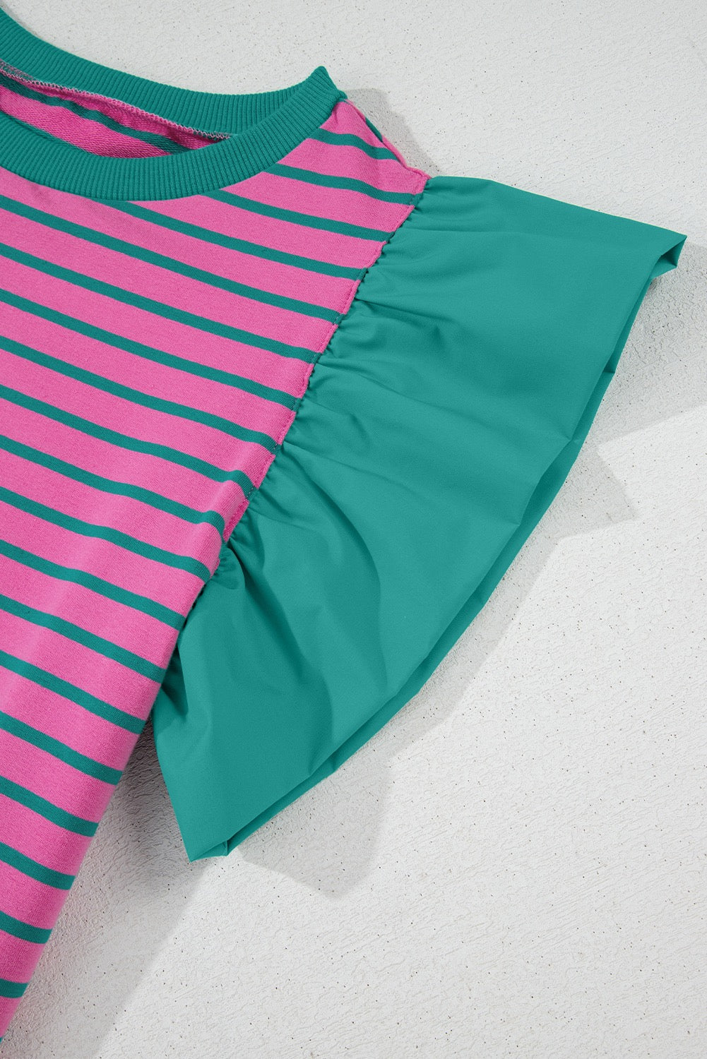 Pink Stripe Crew Neck Blouse