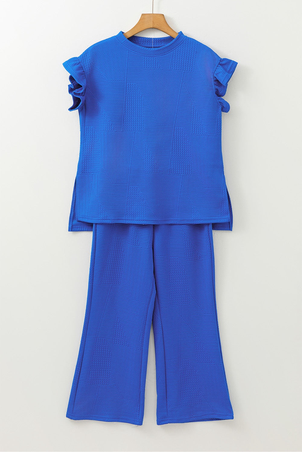 *New Color, Royal Blue Ruffled Sleeve Set