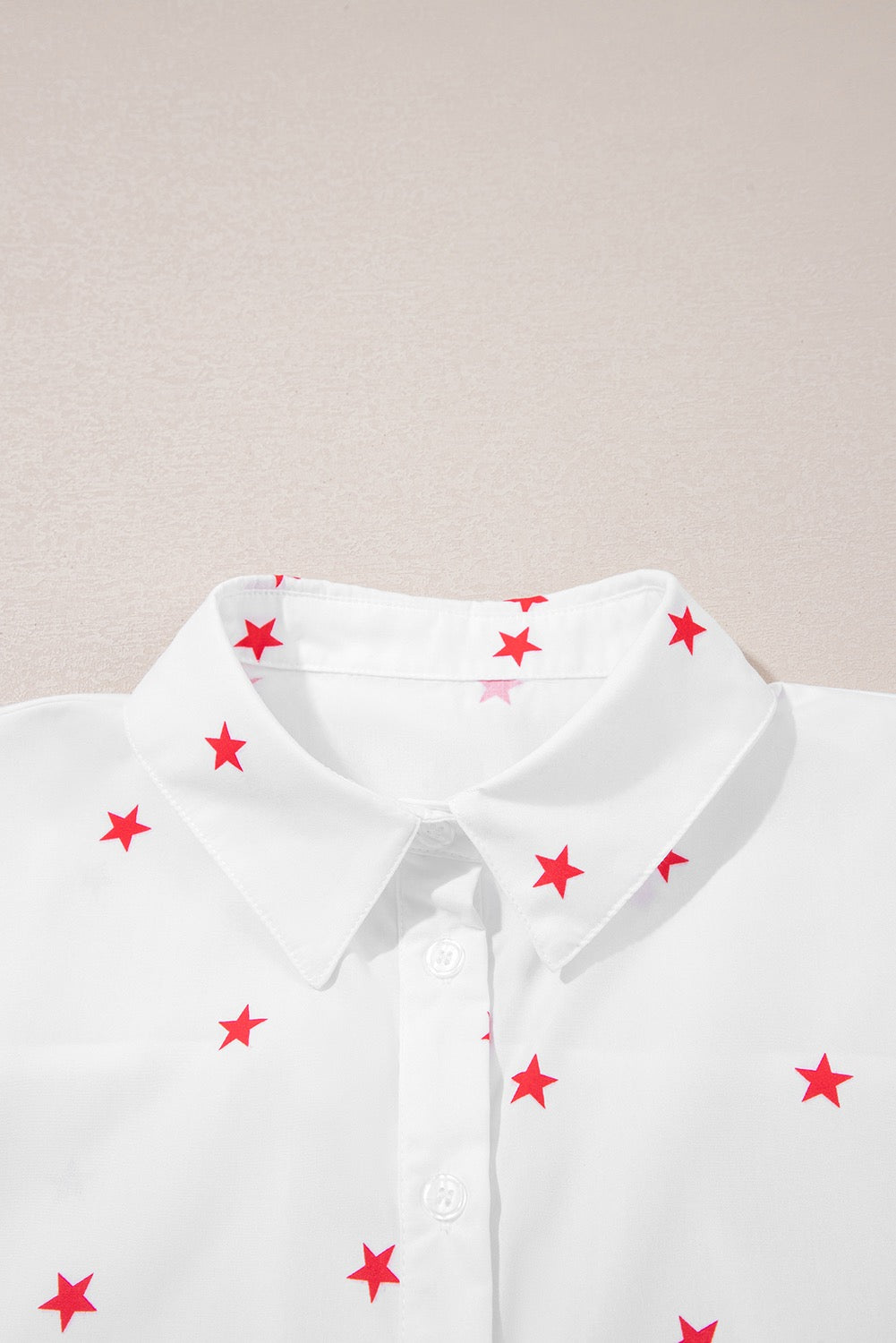 Half Sleeve, Red Stars Loose Fit Shirt