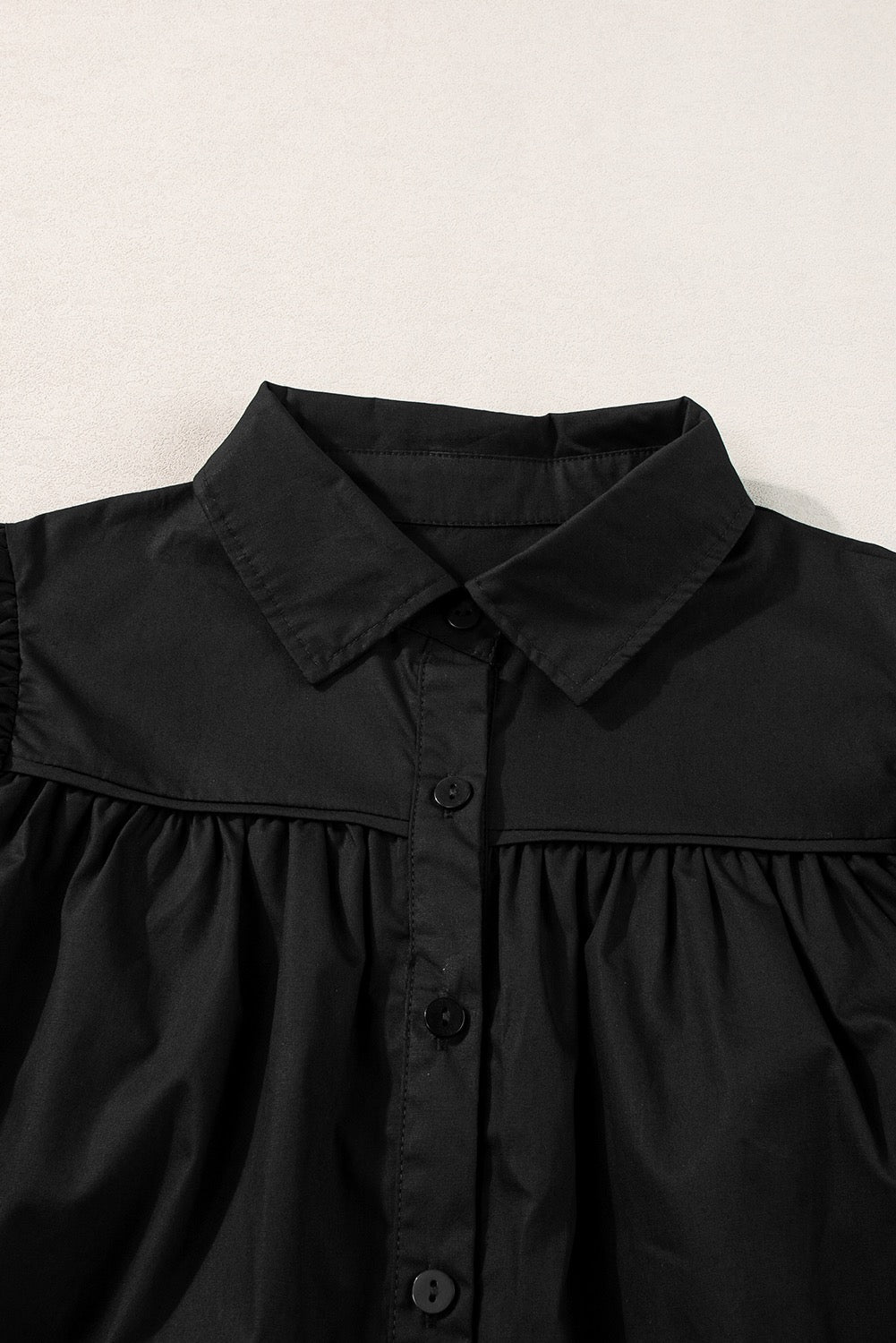 Black Puff Sleeve Shirt