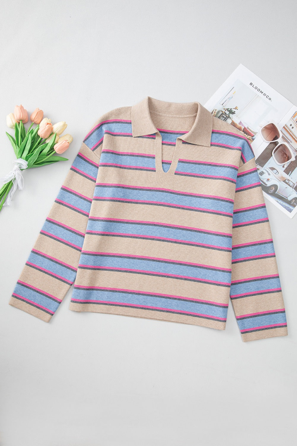 Apricot Stripe Sweater