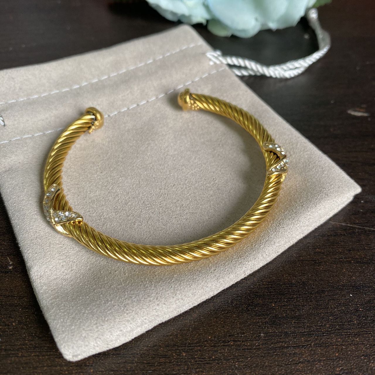 Bangle Wire Bracelet - Silver and Gold