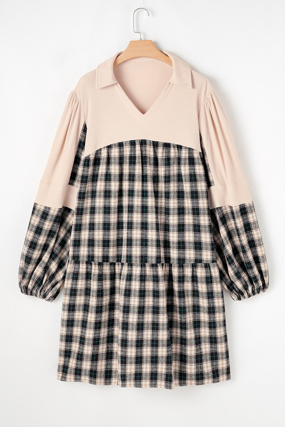 Black Plaid Knit Dress