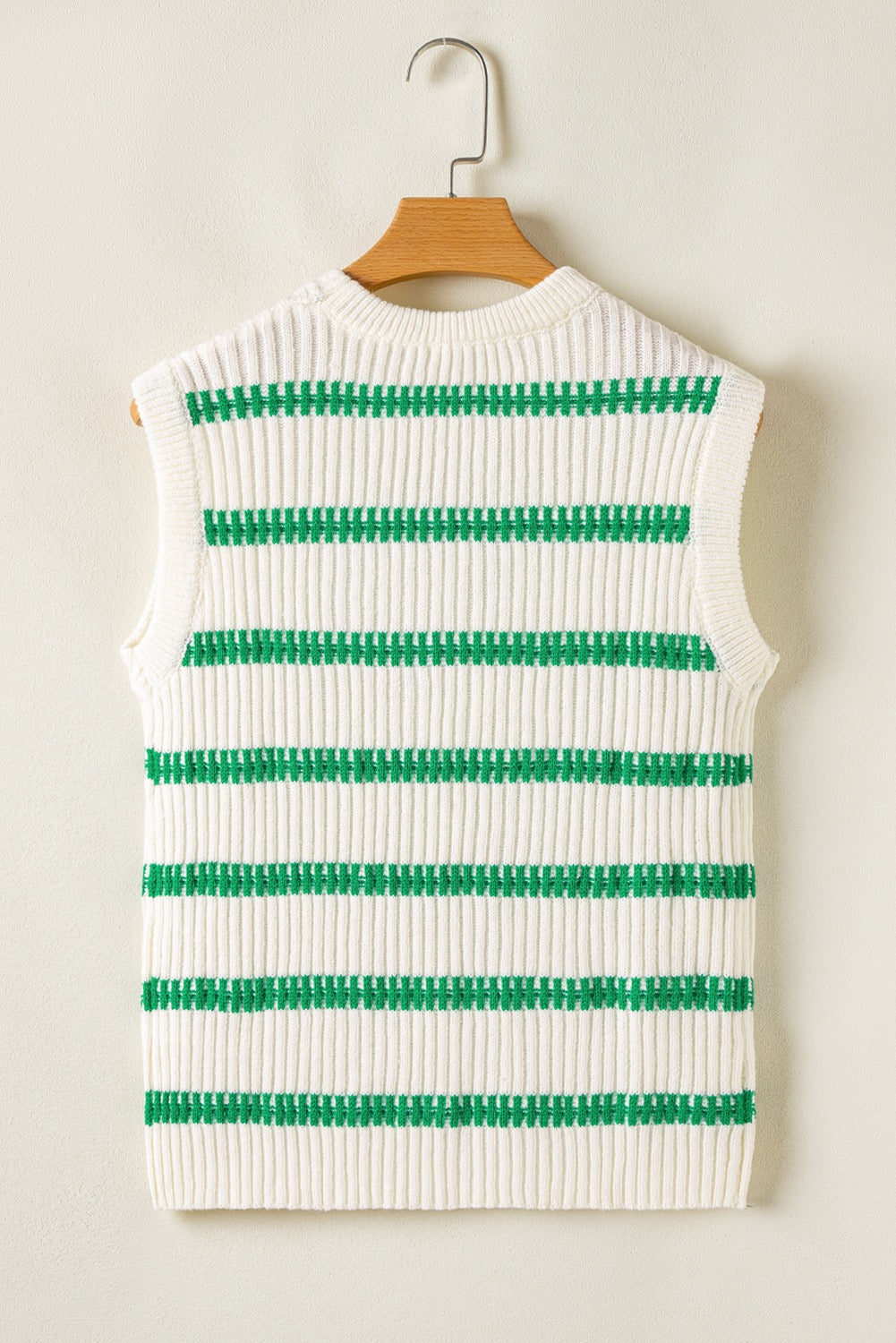 Green Striped Sweater Vest