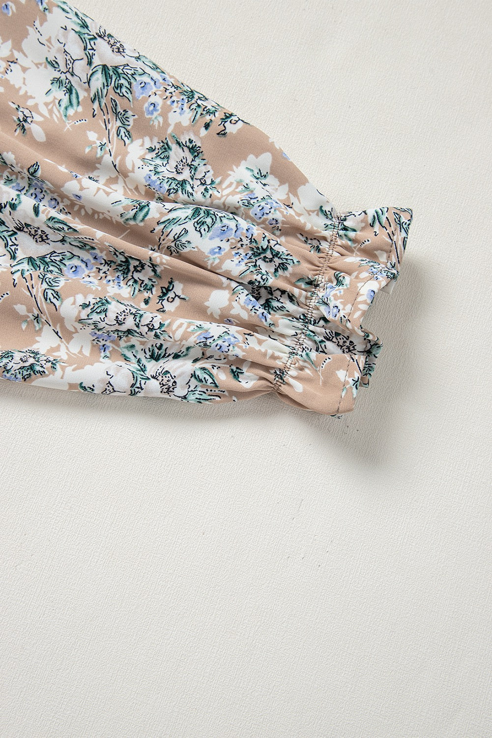 Khaki Maple Grove Floral Smocked Puff Sleeve Dress