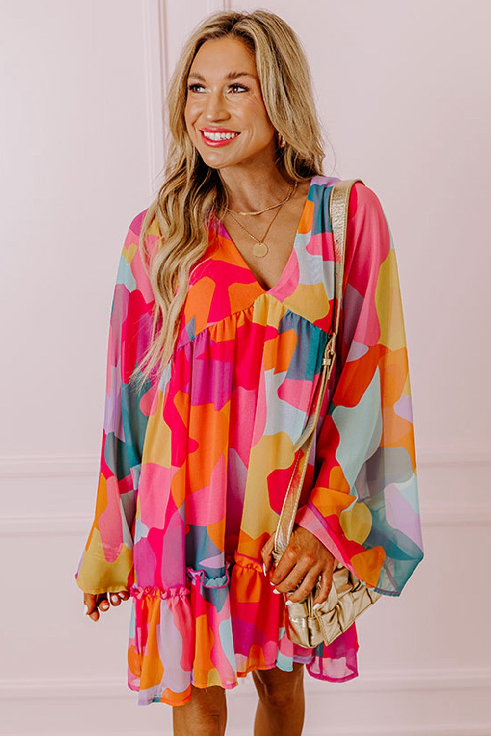 Abstract Babydoll Dress
