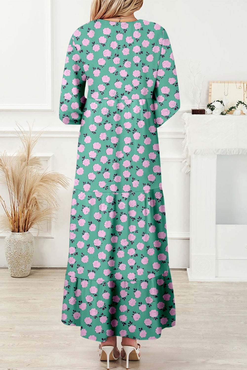 Boho Printed Half Sleeve Maxi Dress