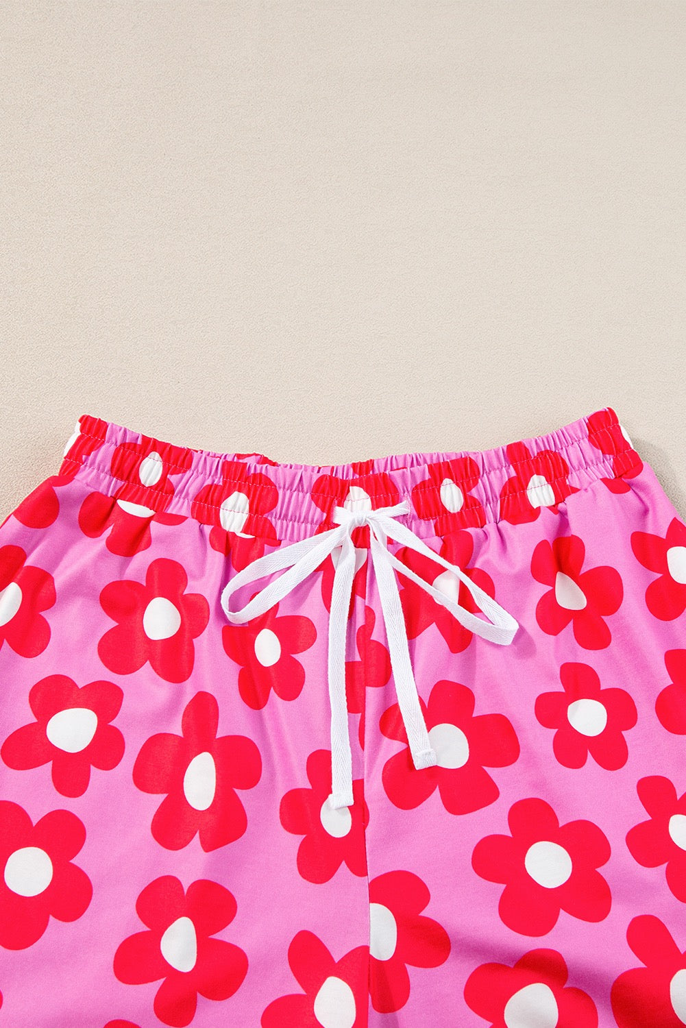 Bright Pink Flower Print PJ Set