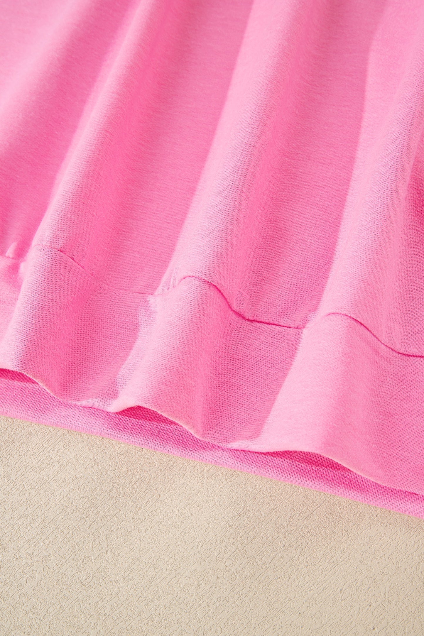 Pink Collared V Neck Tee Drawstring Elastic Waist Shorts 2pc Set