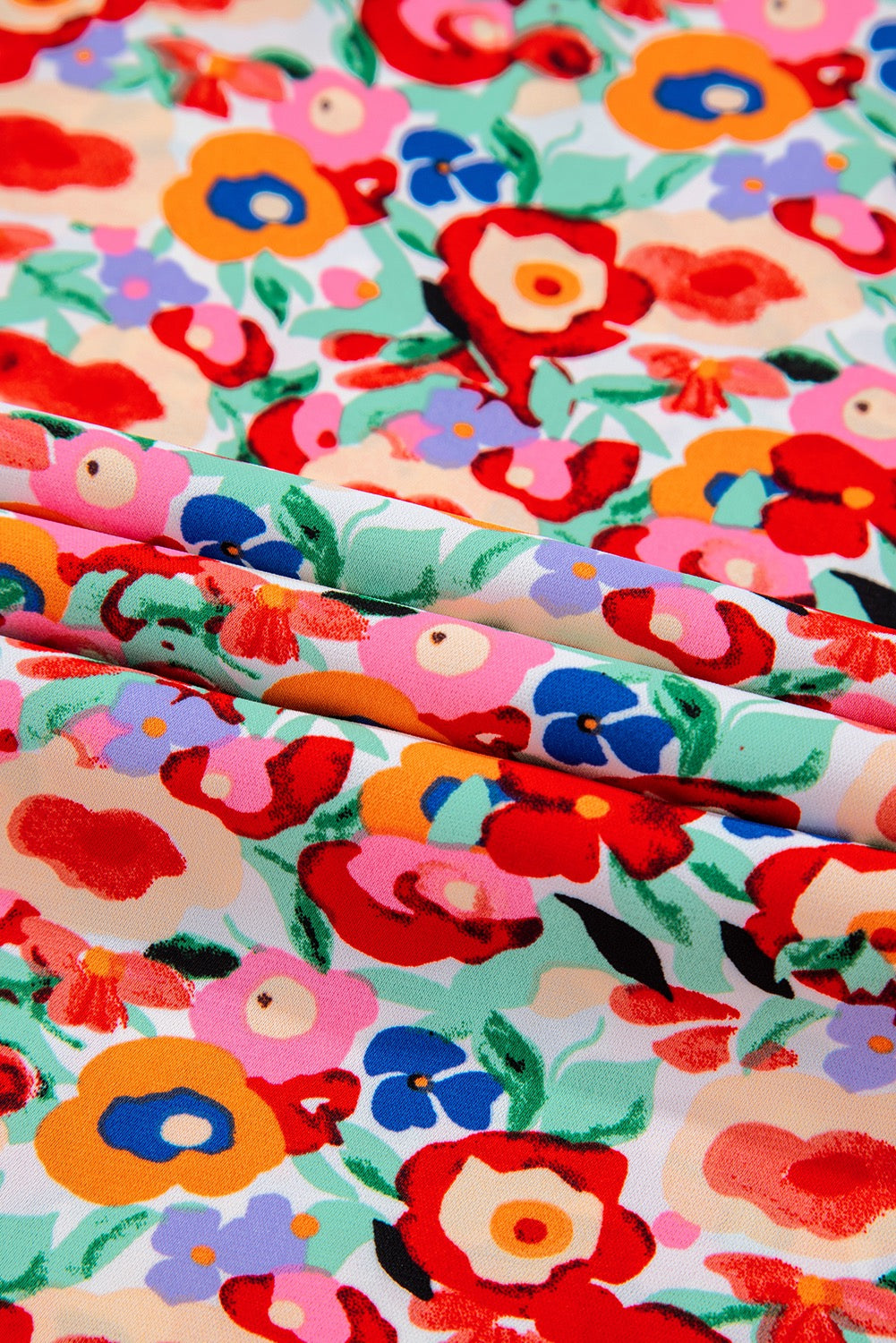 Wide Waistband, Side Slit, Floral Maxi Skirt