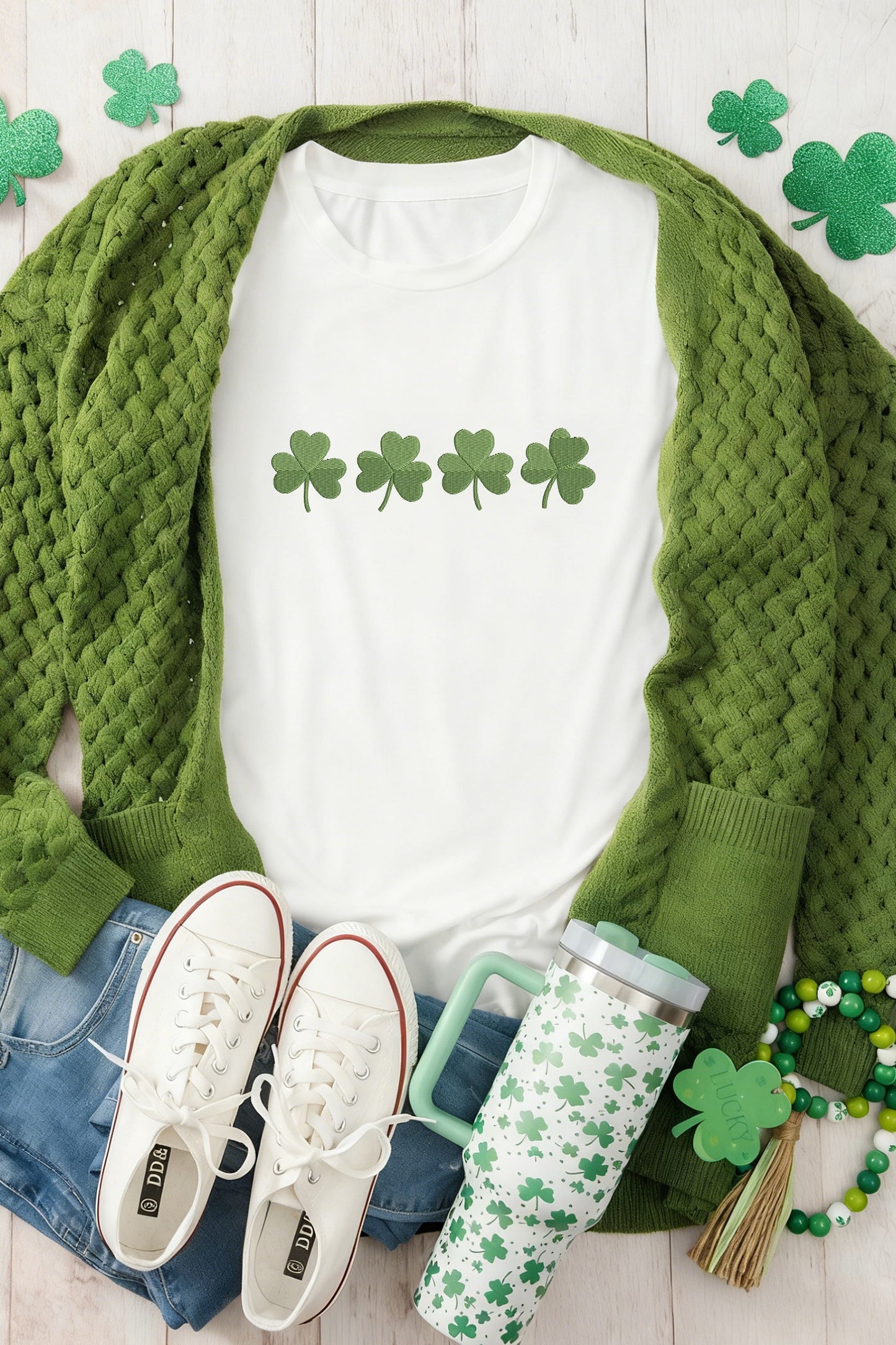 Embroidered Clover Tee