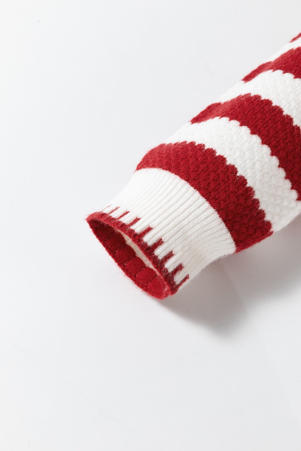 Red Stripe Chic Golden Button Cardigan