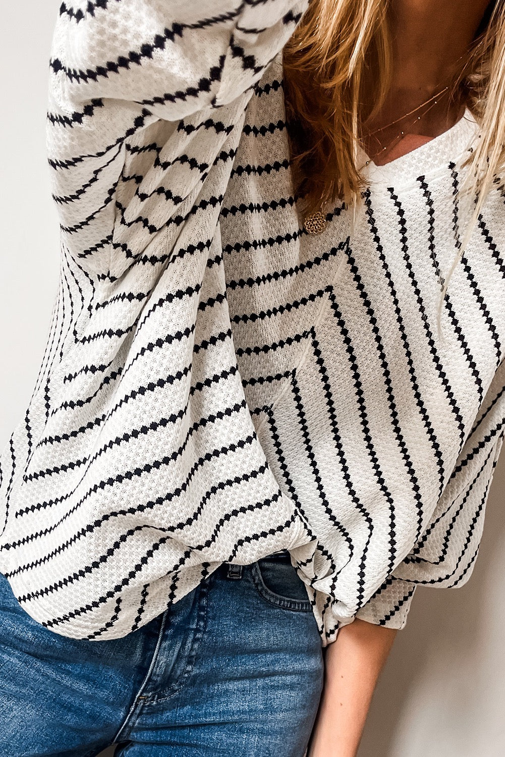 Black Chevron Stripe Top