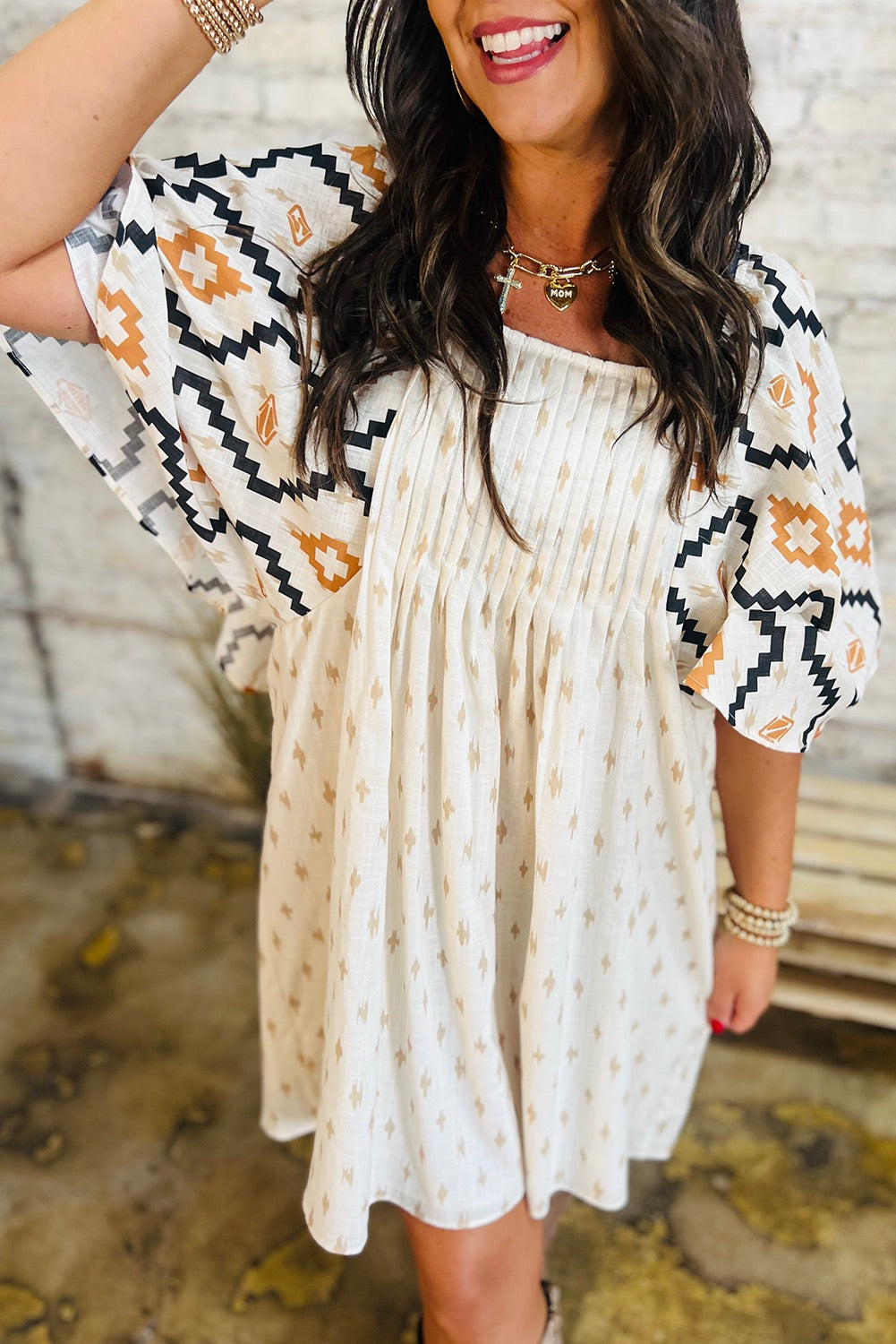 Aztec Print Shift Dress