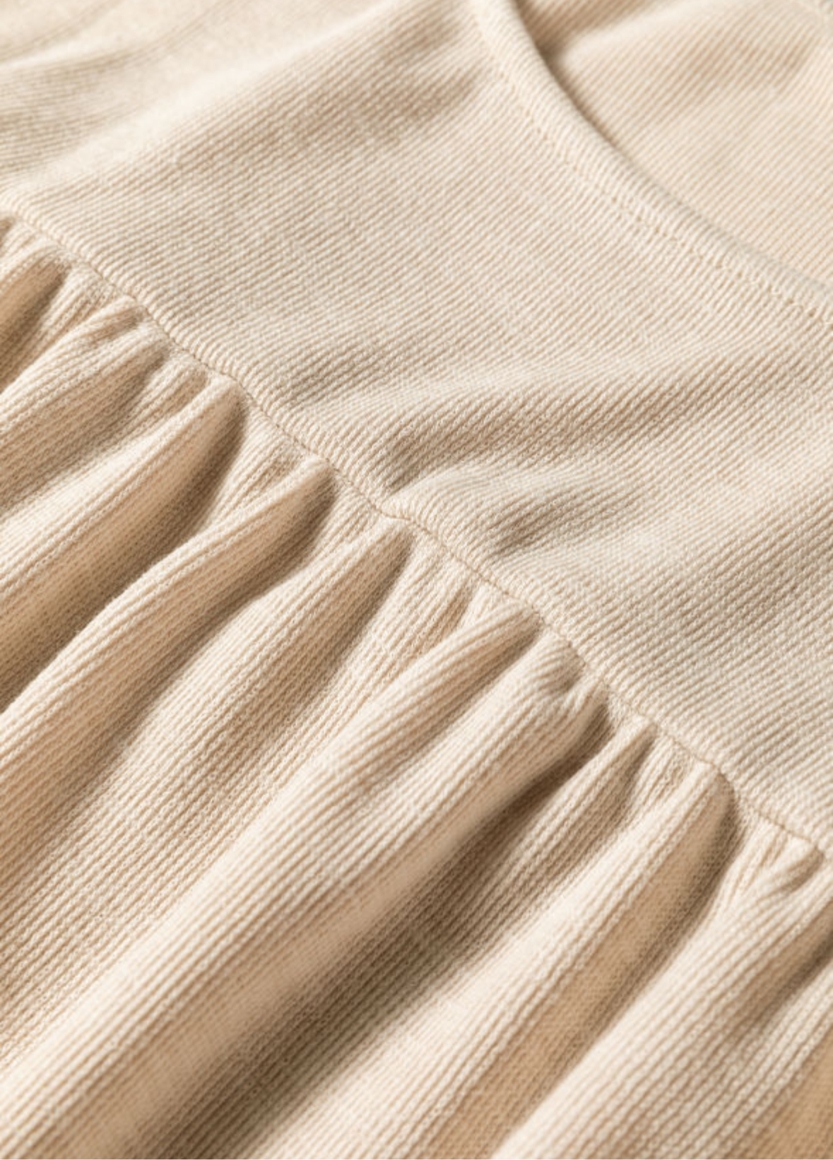 Waffle Textured Pleated Long Sleeve Top