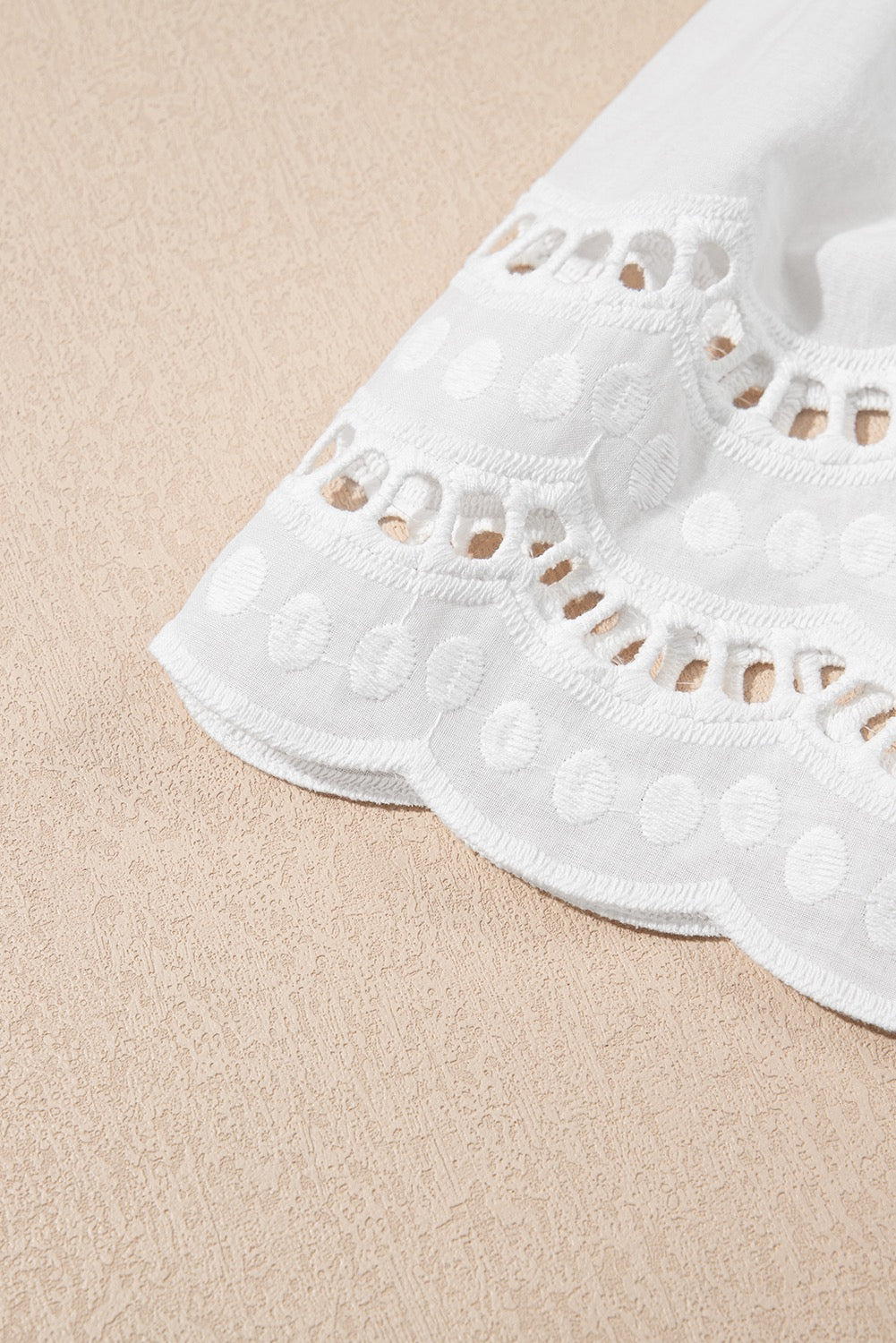 White Embroidered Short Sleeve Tee