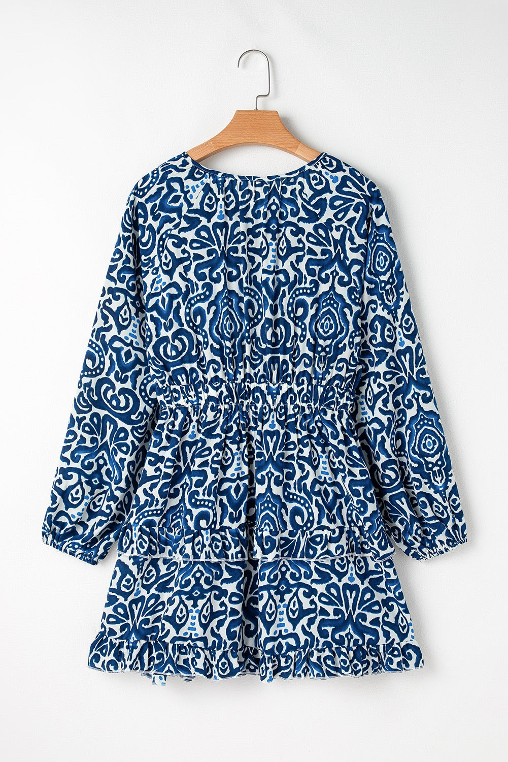 Vintage Blue Long Sleeve Dress