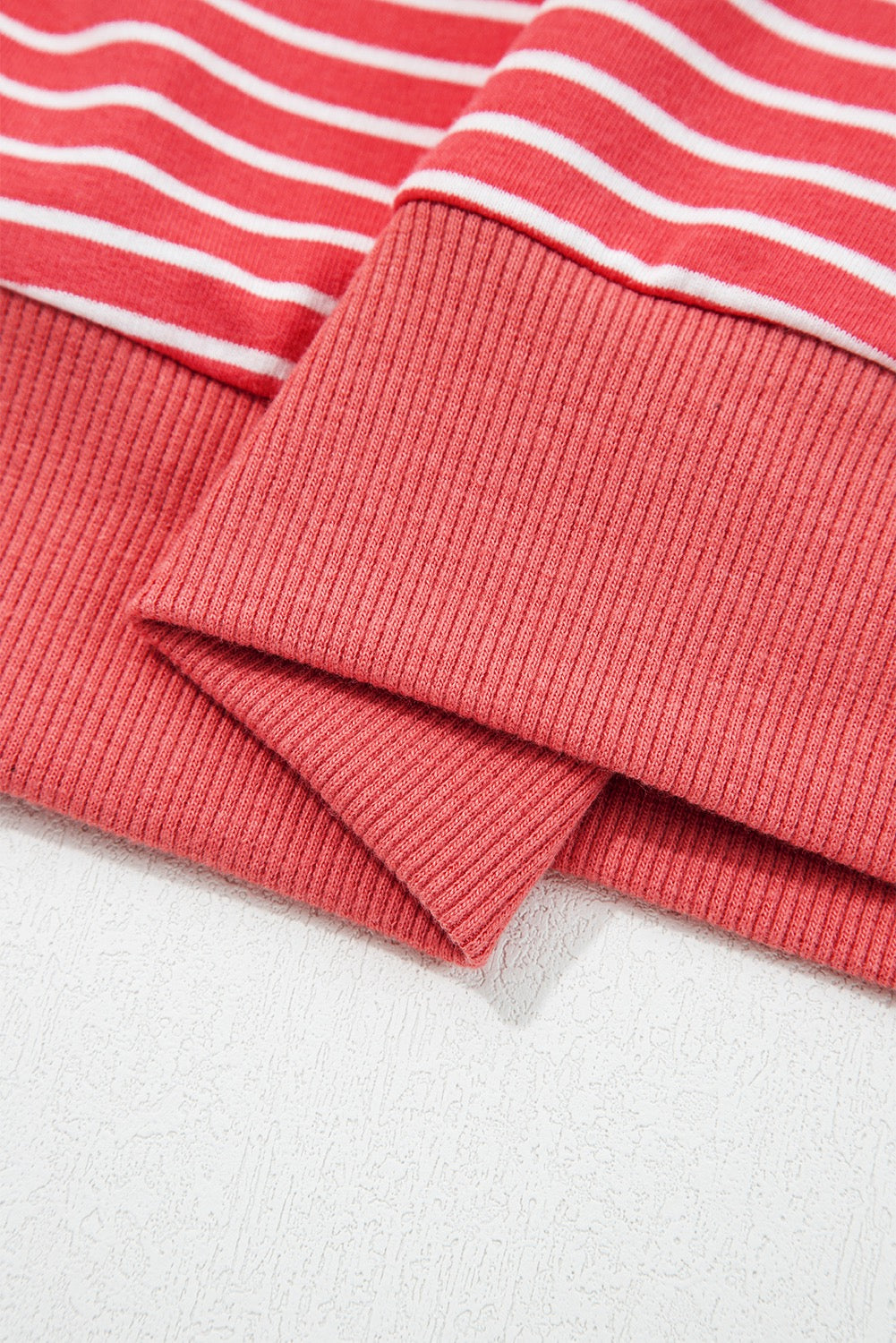 Red Stripe Puff Sleeve Stripe Hoodie
