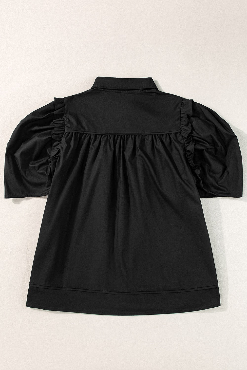 Black Puff Sleeve Shirt