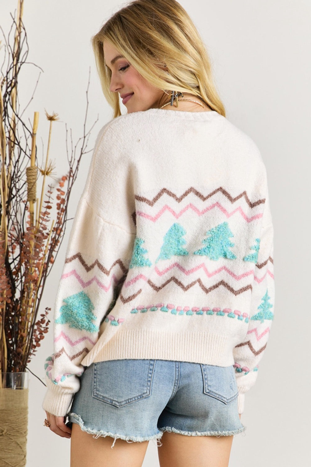 White Christmas Tree Sweater