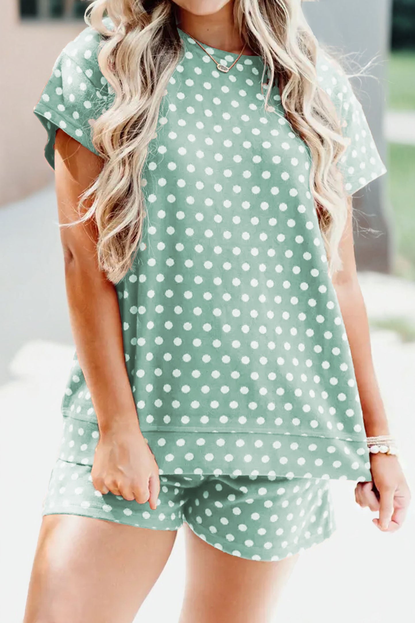 Green Polka Dot Set