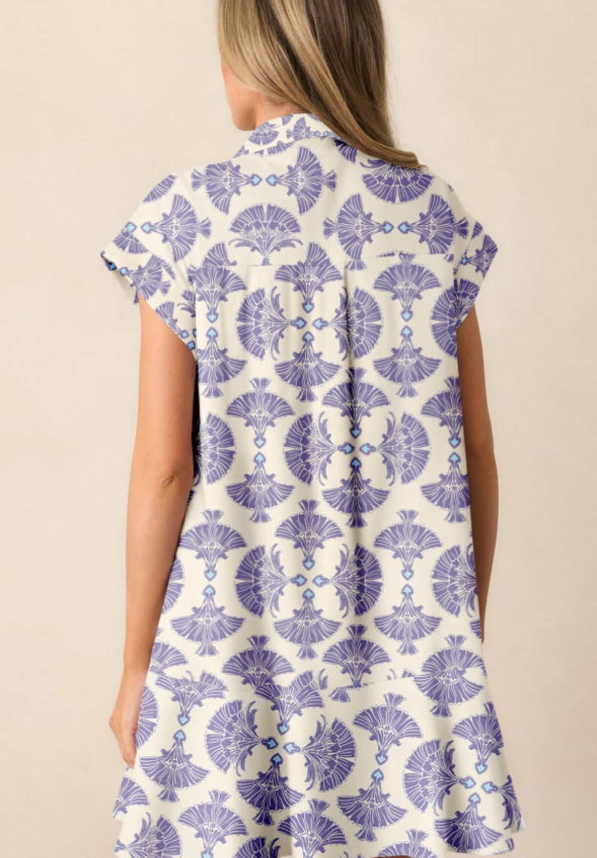 Abstract Print Collared Dress