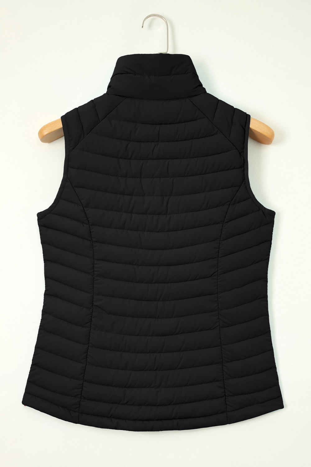 Black Collared Quilted Vest