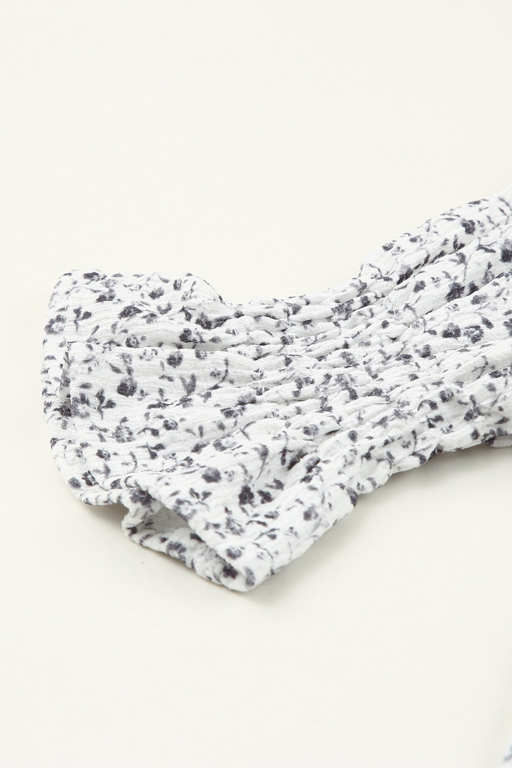 Black Floral Crinkle Blouse
