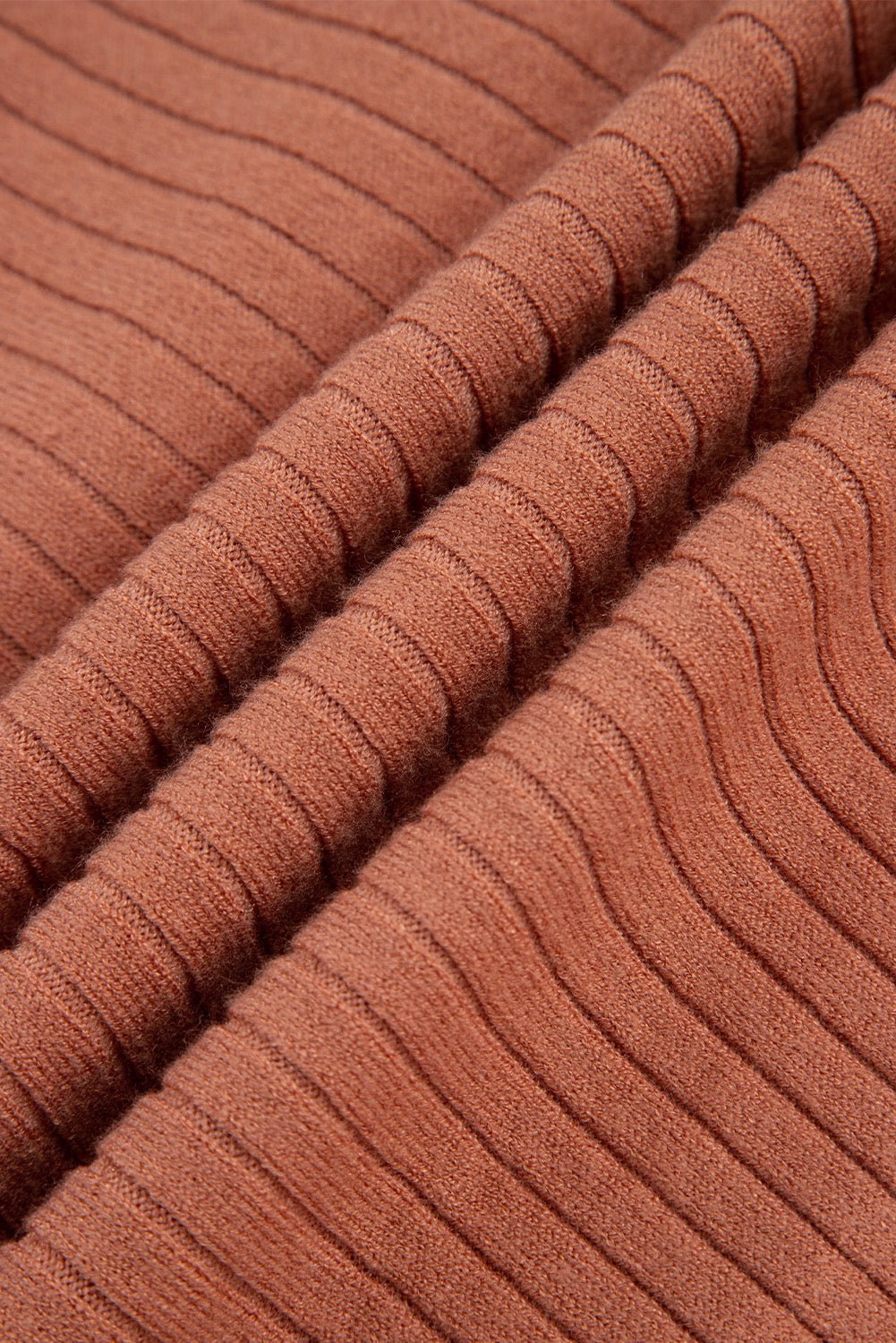 Apricot Pink Wide Rib Knit Button Front Dolman Sleeve Sweater Cardigan