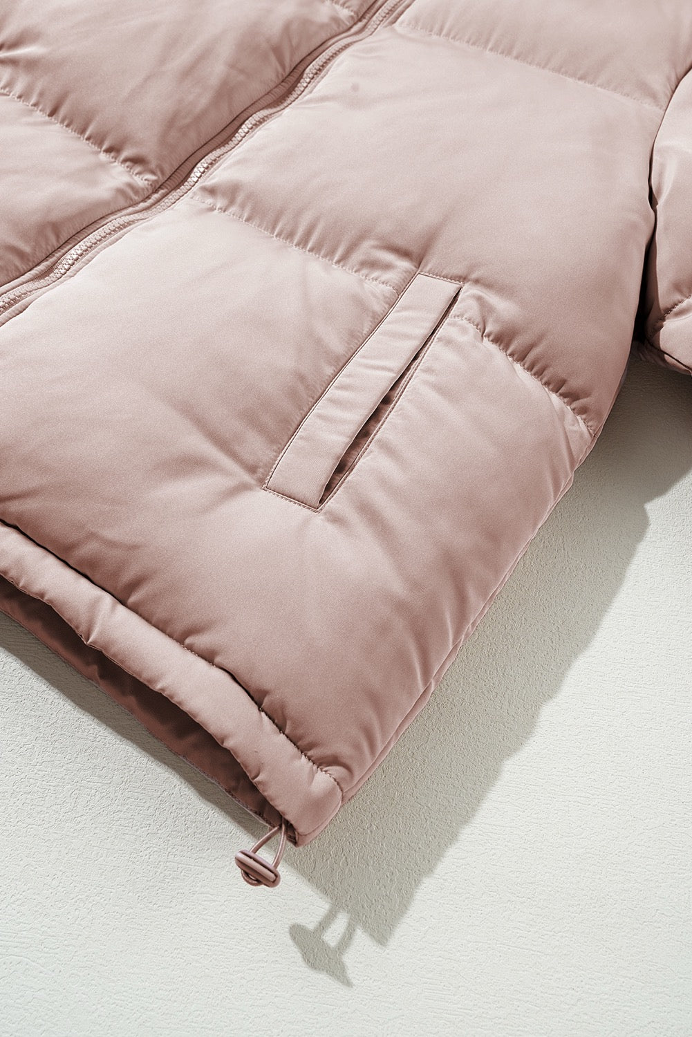 Apricot Quilted Puffer Jacket
