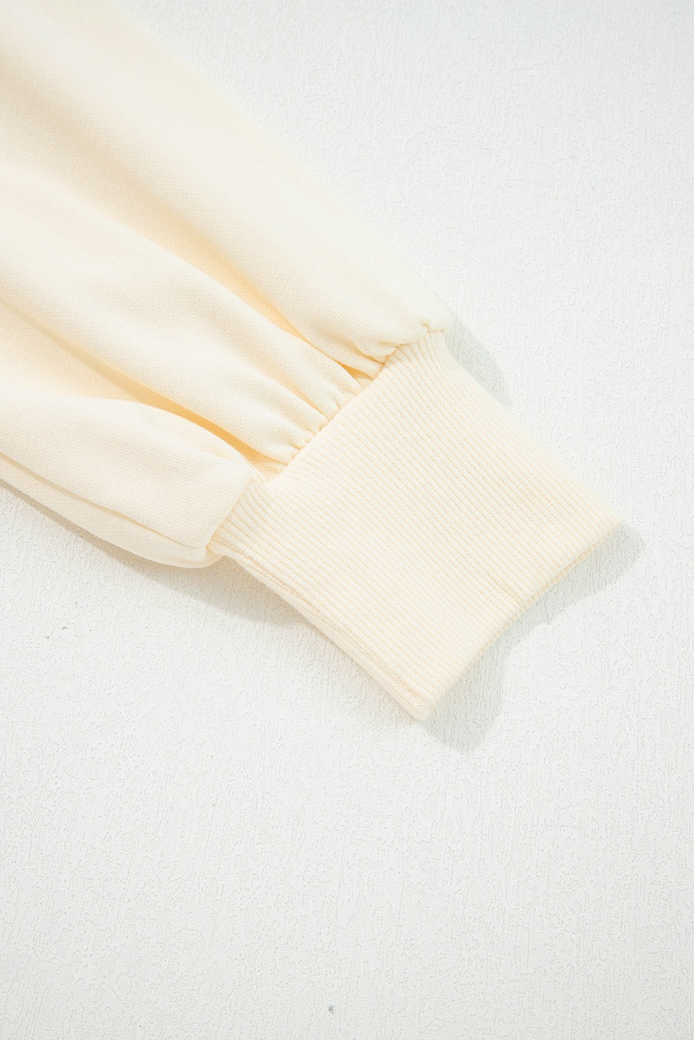 White Button Striped Collar Patchwork Puff Sleeve Sweatshirt
