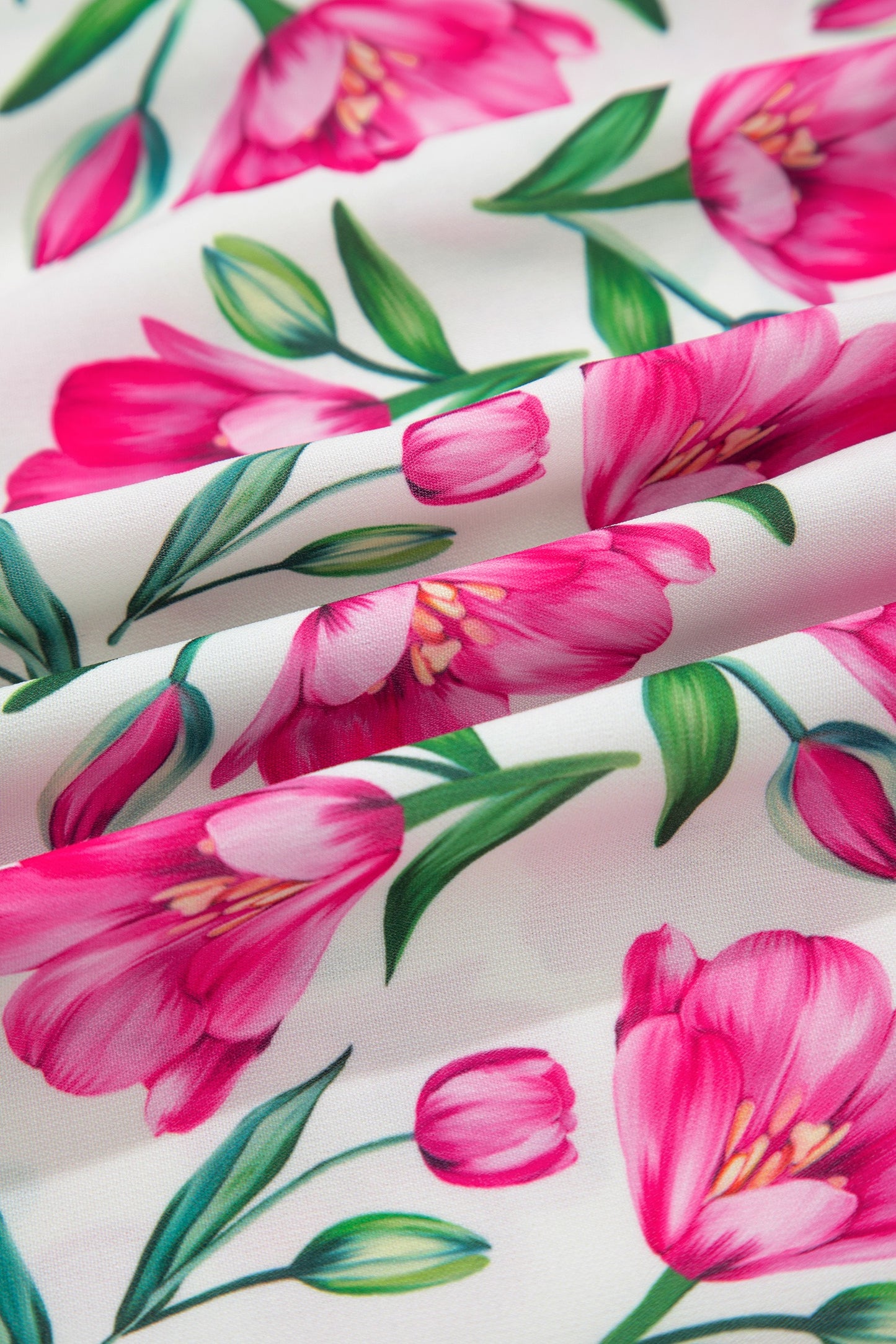 Sweet Floral Print Striped Color Block Trim Dress