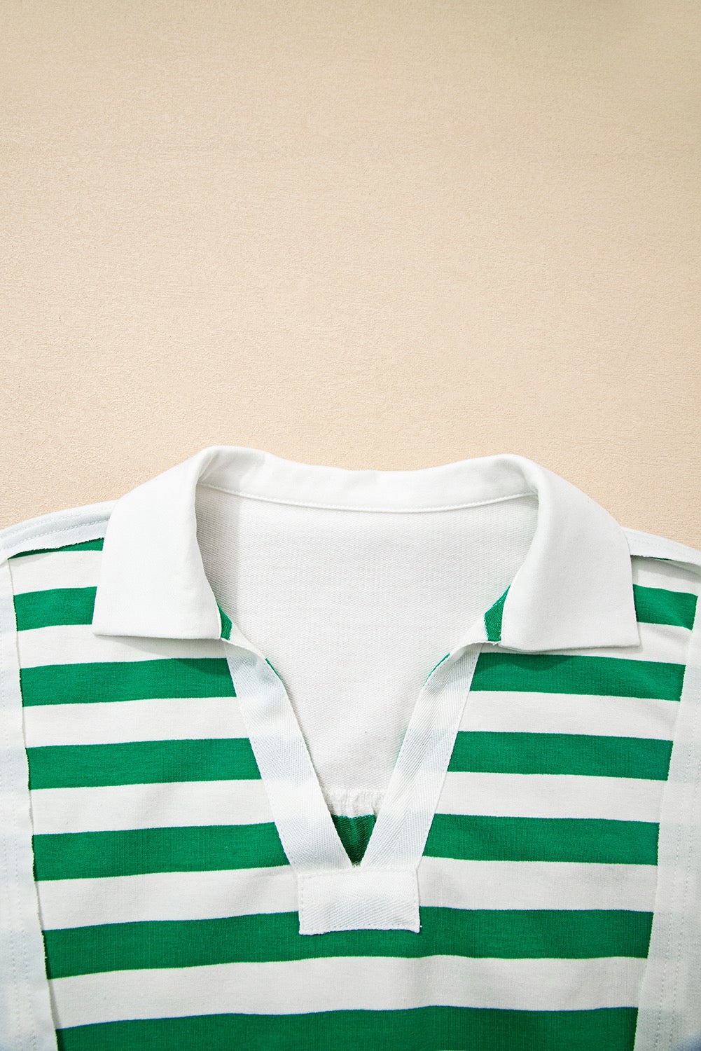 Green Stripe Cropped Knit Pullover